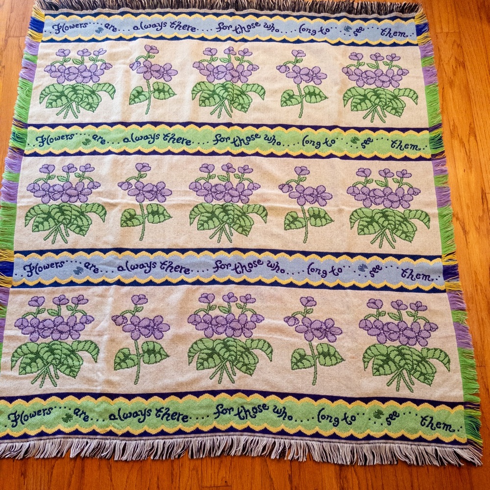 Purple Flowers Tapestry Throw 54"X50" “Flowers Are Always There..” Henri Matisse